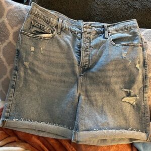 Old Navy Blue Jean Shorts Distressed Casual